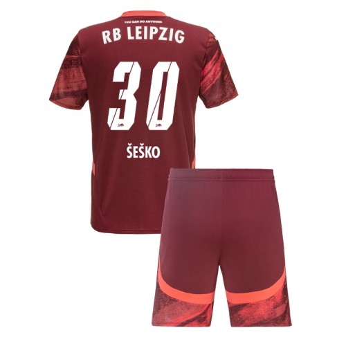 Fotballdrakt Barn RB Leipzig Benjamin Sesko #30 Bortedraktsett 2024-25 Kortermet (+ Korte bukser)